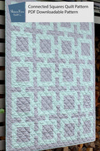 Load image into Gallery viewer, Image of a Shinersview connected squares quilt pattern in gray and light green