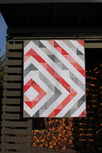 Load image into Gallery viewer, HST Baby quilt with coral and gray